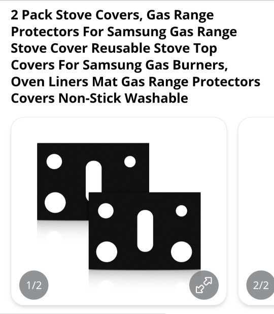 2 Pack Stove Covers, Gas Range Protectors for Samsung Gas Range Stove Cover Reusable Stove Top Covers for Samsung Gas Burners, Oven Liners Mat Gas Ran
