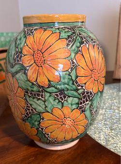 Large Hand Painted Floral Ceramic Vase Planter Pot Home Decor