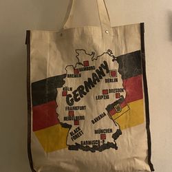 Germany Map Canvas Tote Bag German Europe Black Red Yellow Global Map European