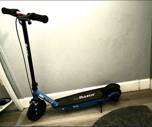 Razor Black Label E100 Electric Scooter - Blue, up to 10 mph, 8" Pneumatic Front Tire, for Child 8+