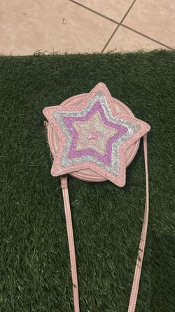 Pink glitter star purse