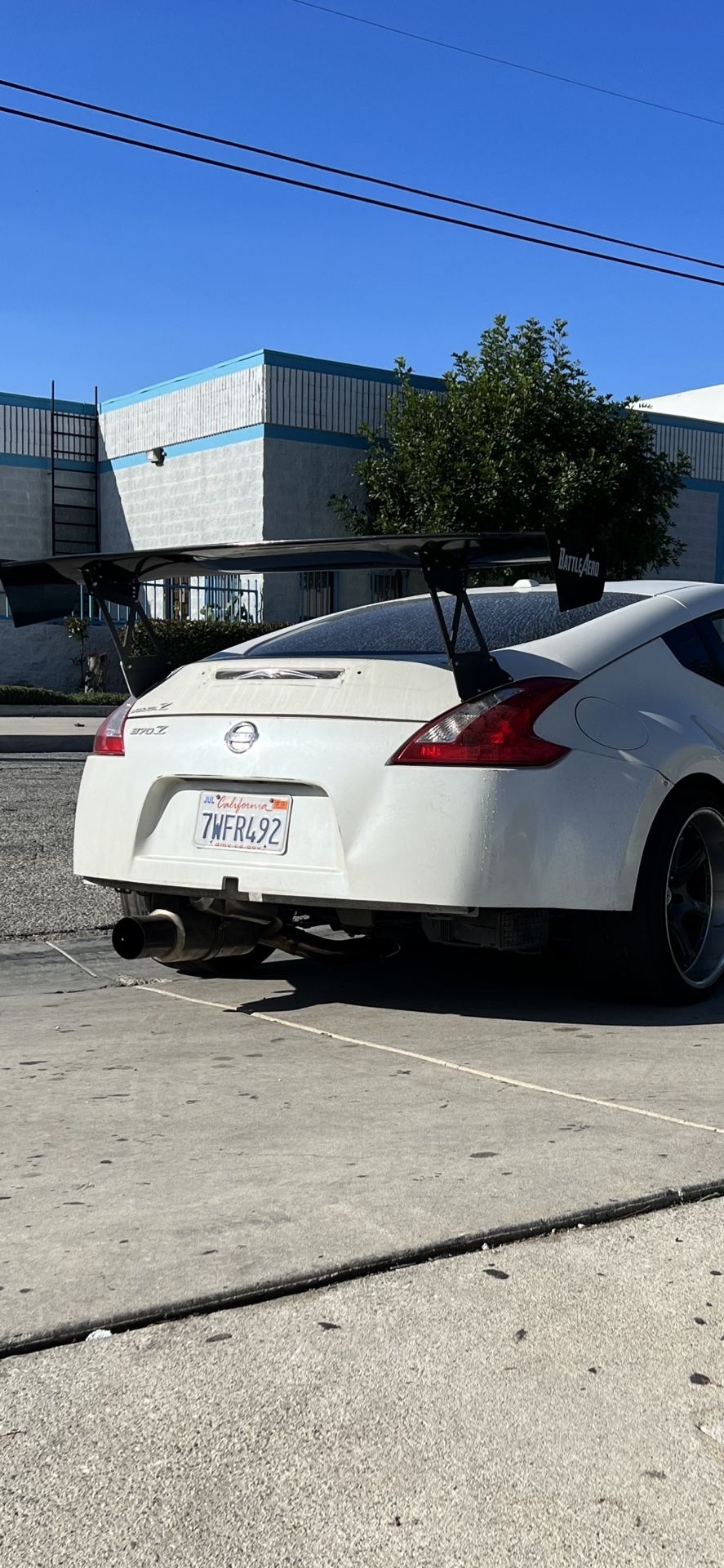 Half Cut 370z White Rear Bumper