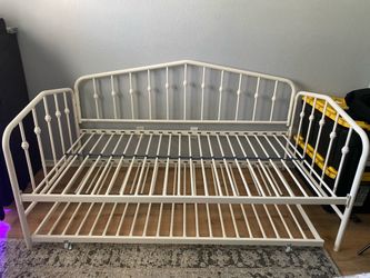 White Twin Trundle Bed Frame