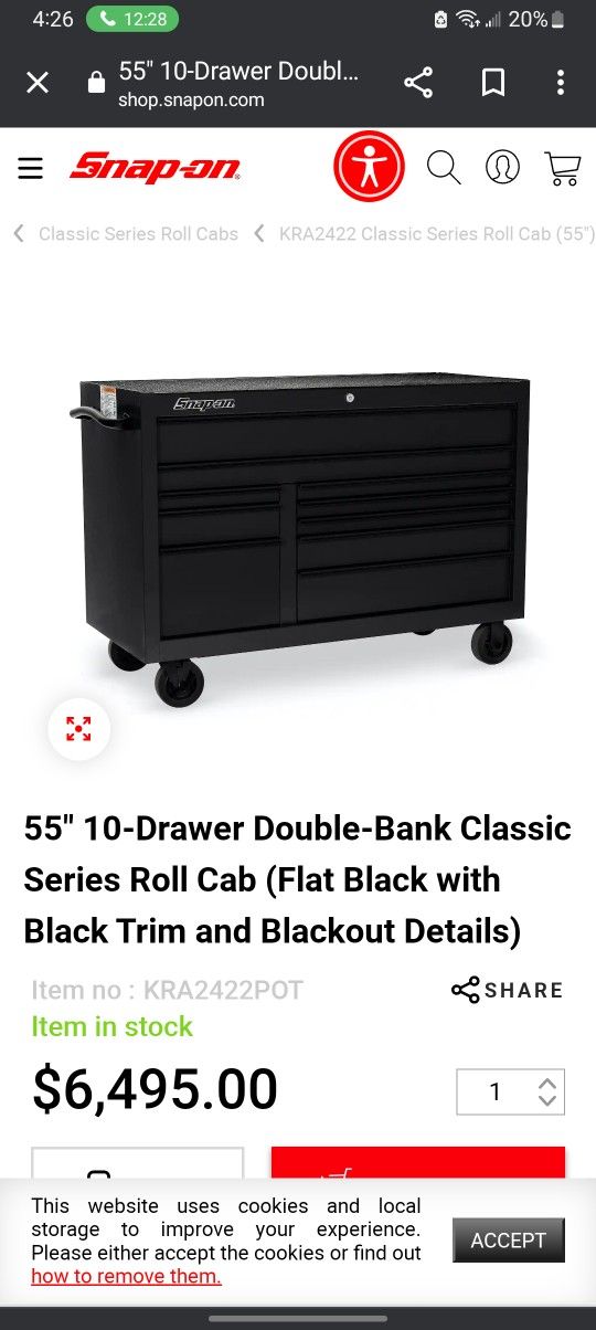 Snap-on Tool Box For Sale