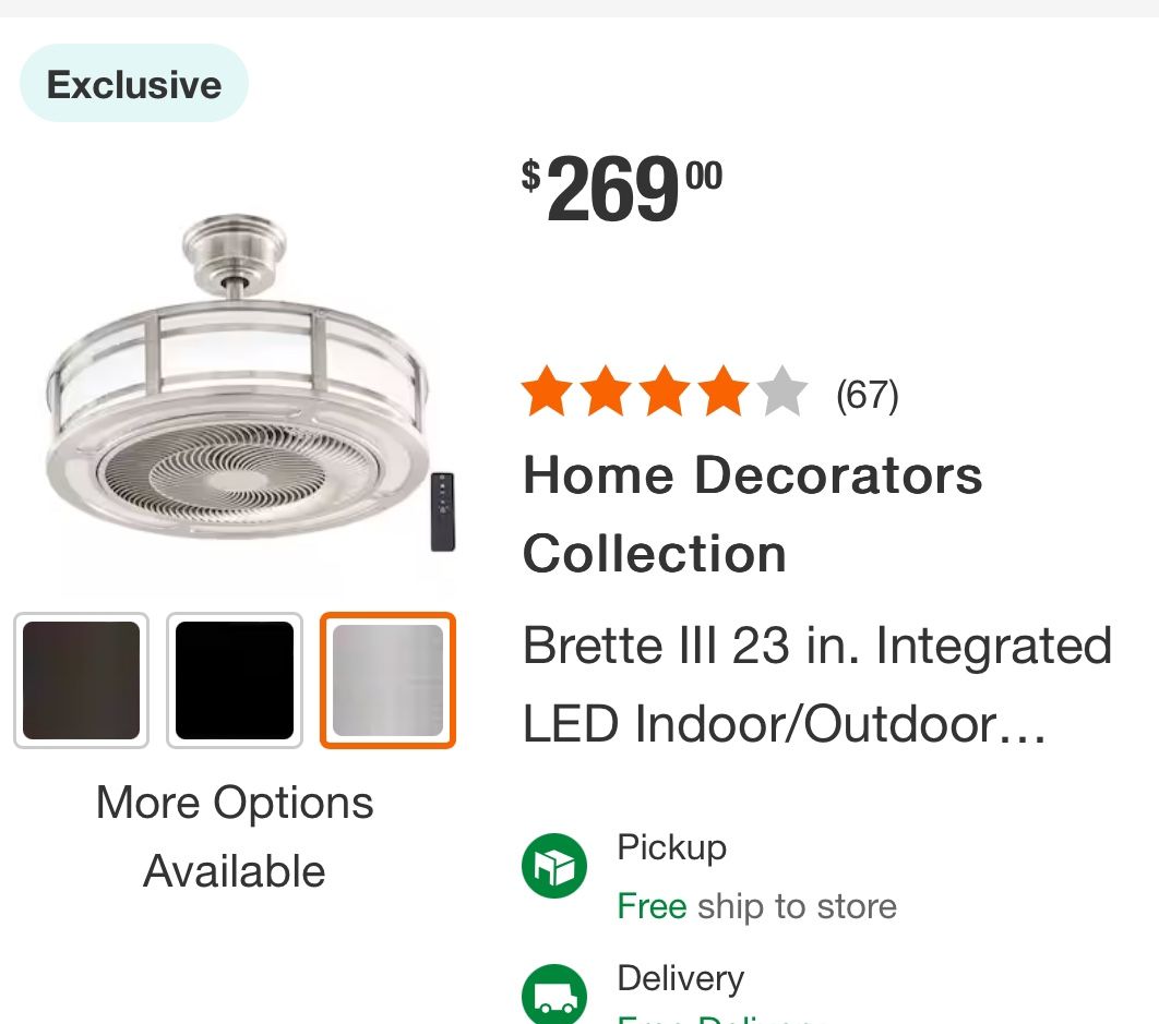 Home Decorators Brette III LED Ceiling Fan/Light