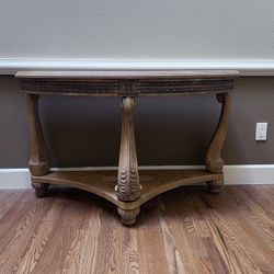 Ornate Entry / Sofa Table - Blonde Wood Color