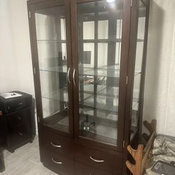 Large Curio Cabinet with Interior Lighting