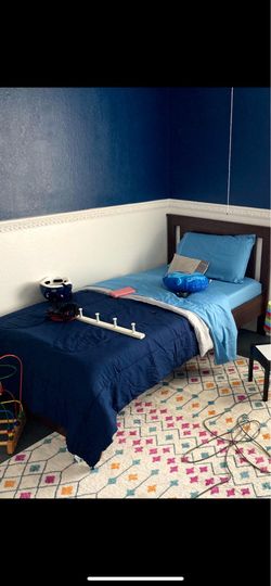 Twin brown bed frame