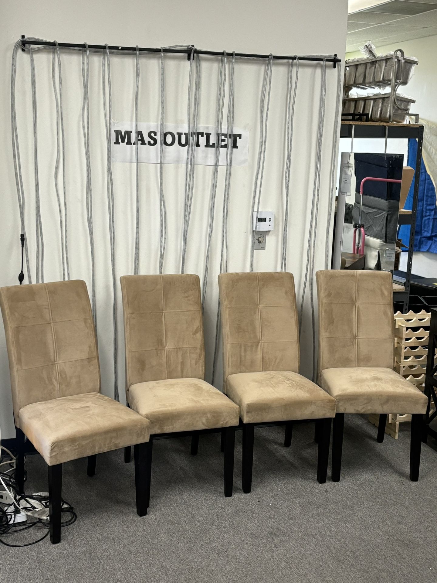 NEW!!! Fabric Upholstered Dining Room Chairs Set of 4 Khaki