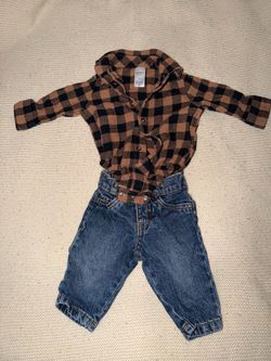 Carter's Baby Flannel Shirt and Jeans Set