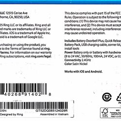 Ring Battery Doorbell Plus – Newest Model – Camera, Alexa Compatible