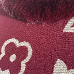 🌹Fur Trimmed Fringe Poncho - Burgundy 