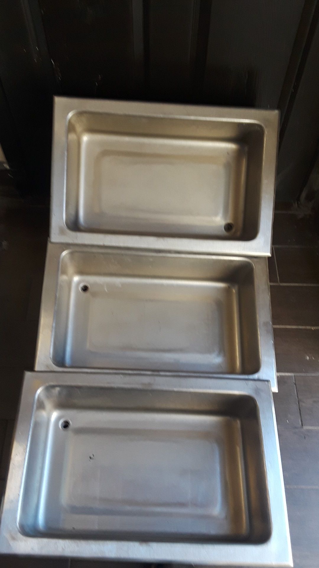 Restaurant ice box for cooling items total of three