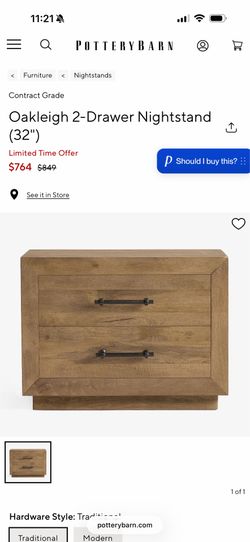 Pottery barn nightstand brand new - oakleigh