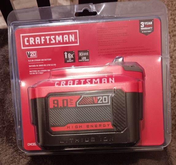 New Craftsman 20V 9 AH Battery Pack