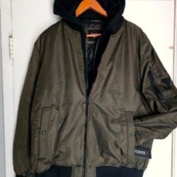 Men's Green Guess Jacket XL Bomber 