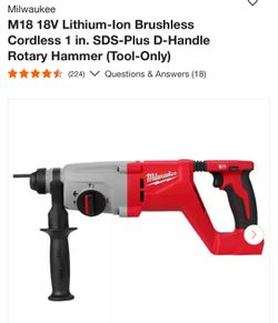 Milwaukee M18 1” SDS Plus Rotary Hammer Tool Only $270