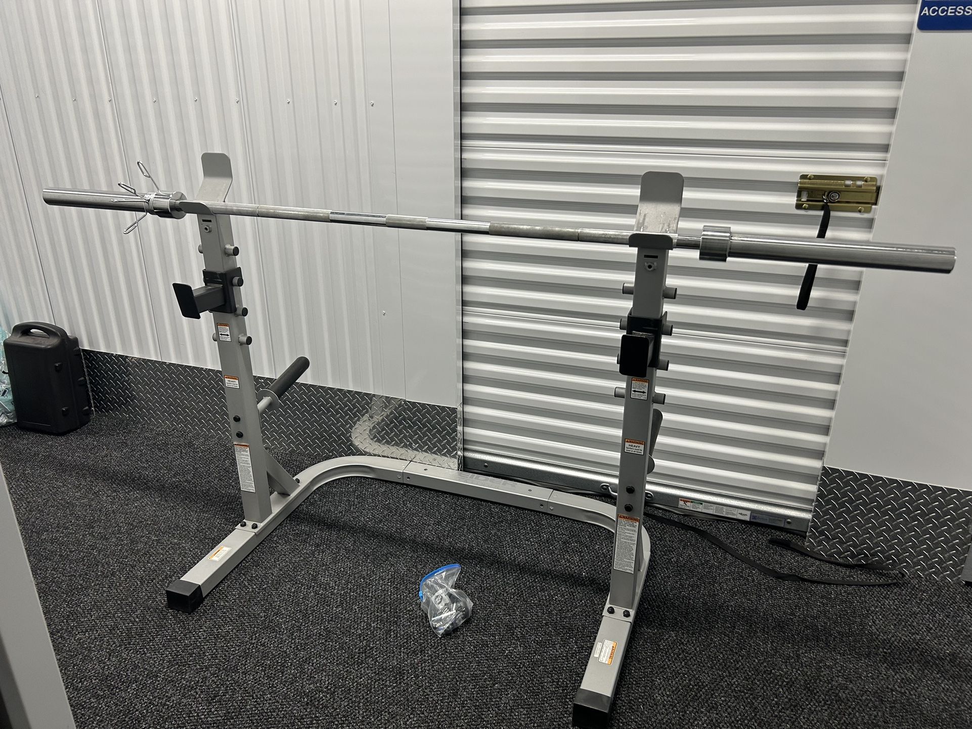 Olympic Bar, Weights, & Squat/Bench Rack