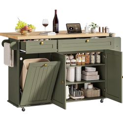 60-inch kitchen island with power outlet