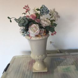 Large Fake Flowers in Vase