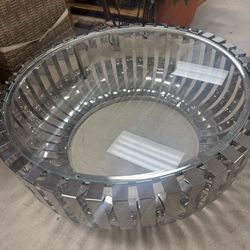 modern stainless steel and glass coffee table - Excellent Condition- Originally $895