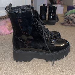 Platform Black Boots