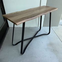 New In Box 47x17x31 Inches Tall Solid Wooden Top Accent Console Writing Desk Table Metal Legs contemporary Style Furniture 