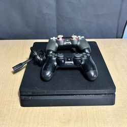 Sony PlayStation 4 Slim 500GB Bundle Black PS4 Slim Tested Work Scuf Controller