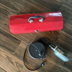 Red Metal Ace Hardware Small Tool Box & Mechanics Trouble Light