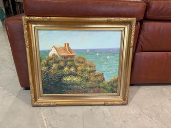 “Fisherman’s Cottage on the Cliffs at Varengeville” Replica Painting by Monet