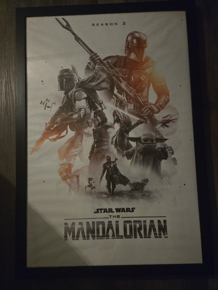 Full Size Mandalorian Poster In Solid Frame