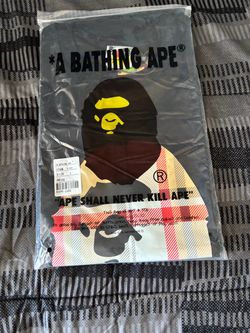 A Bathing Ape BAPE Men’s Black Ape Head Graphic Logo Crew Neck T-Shirt L
