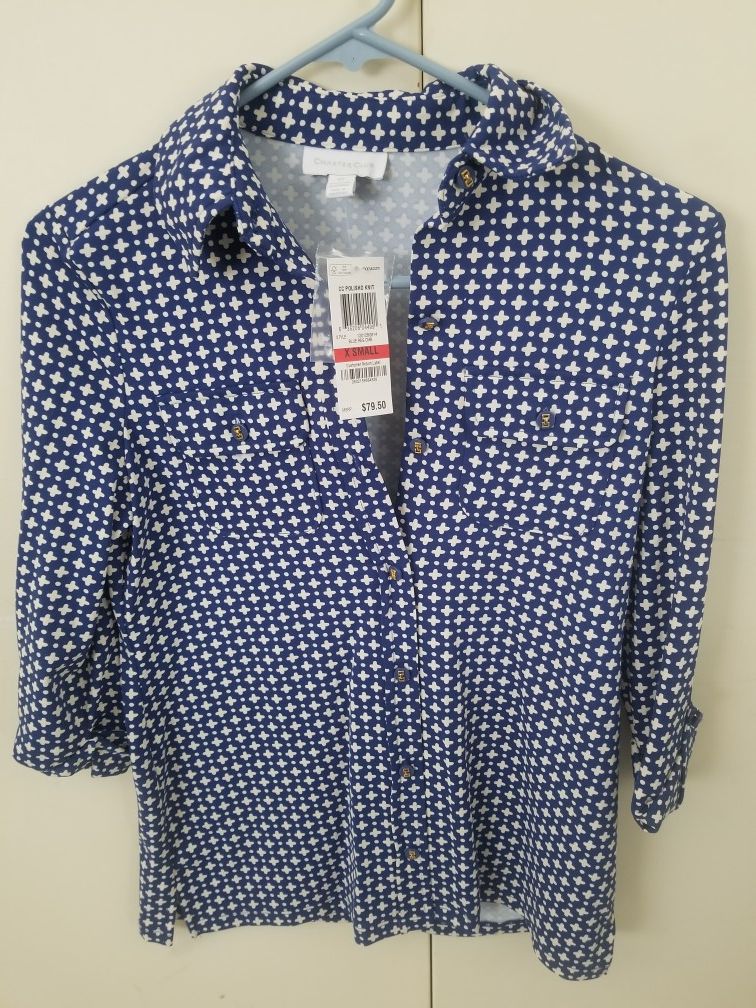 Charter Club knit dress shirt, XS, never worn