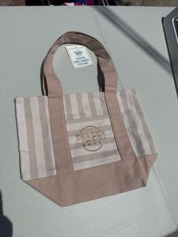 Trader Joe's Striped Mini Canvas Tote Bag