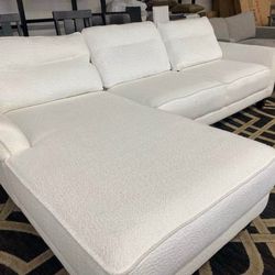 White Boucle Sofa Sectional