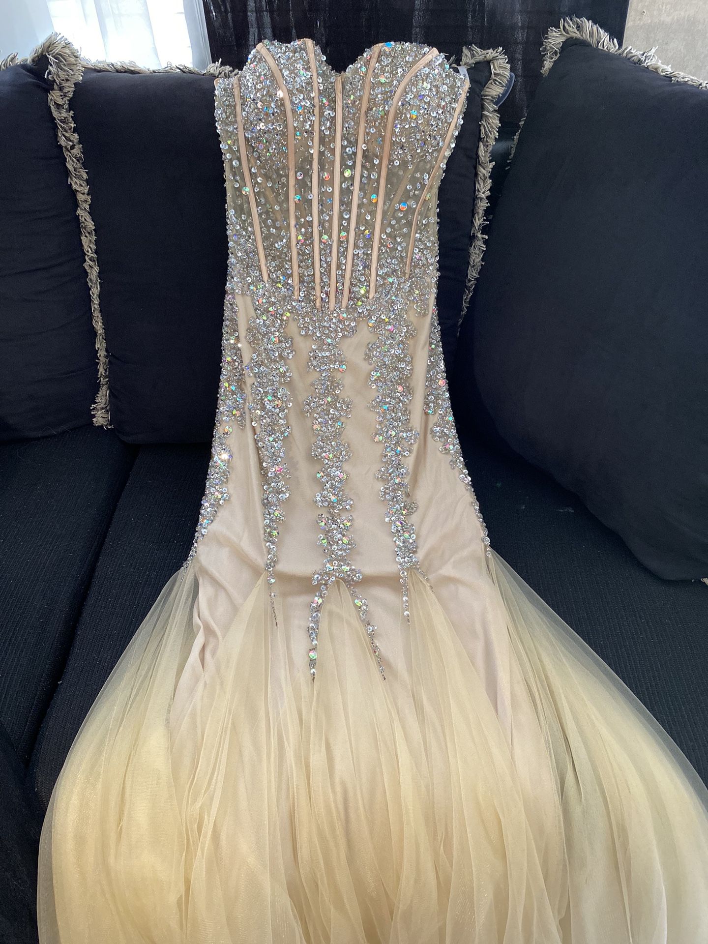 Mermaid Fitted Champagne Dress