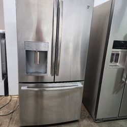 REFRIGERATOR GE STAINLESS STEEL WITH WARRANTY 
