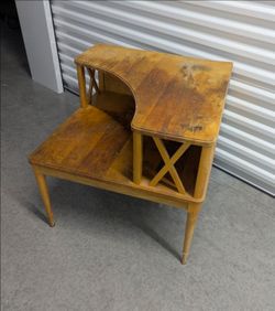Vintage Two-Tier Wooden Side Table