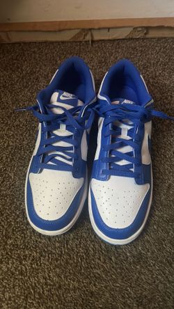 Blue and white Dunks