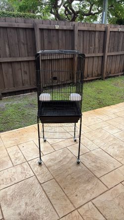 Black metal bird cage