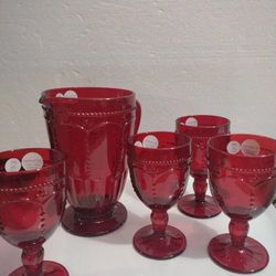 Jarra Y 4() Copas Marbell Ruby