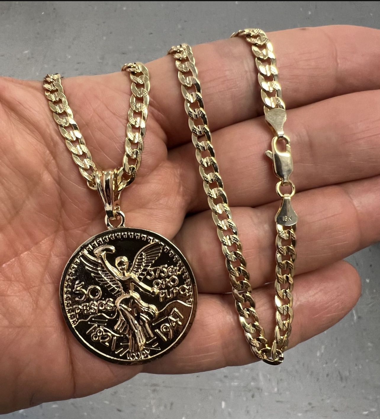 14k premium gold plated Saint Michael pendant and necklace