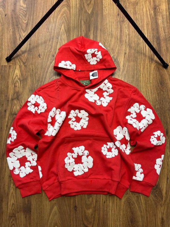 Red Demin Tears Hoodie