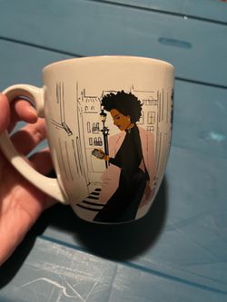 African American Expressions Coffee Cup “wake up dress up and show up” quote