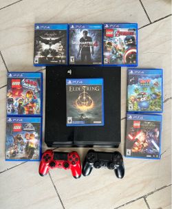 PS4 Console Bundle with 2 Controllers and 7 Games