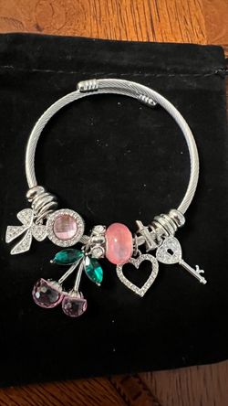 Silver Twisted Cable Charm Bracelet