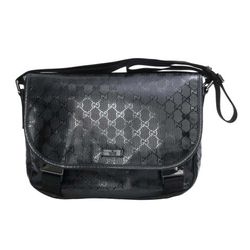 Authentic Gucci GG Monogram Supreme Imprime Double Buckle Medium Messenger Crossbody Bag
