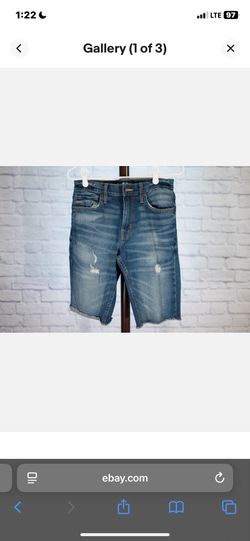  Goodfellow Slim Total Flex Blue Distressed Denim Shorts - Men’s Size 30