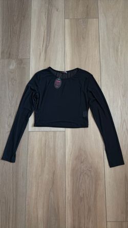 Women’s black sheer long sleeve