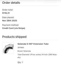 Solatube 14in extension piece